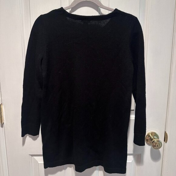 J. Crew Long Black Sweater with Front Pockets - Size Small - Picture 3 of 3